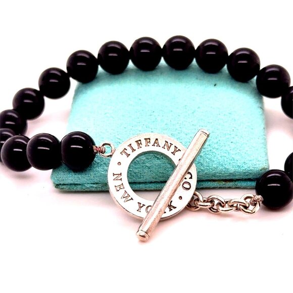 T&Co. 925 Onyx Beaded Toggle Bracelet - Picture 2 of 5